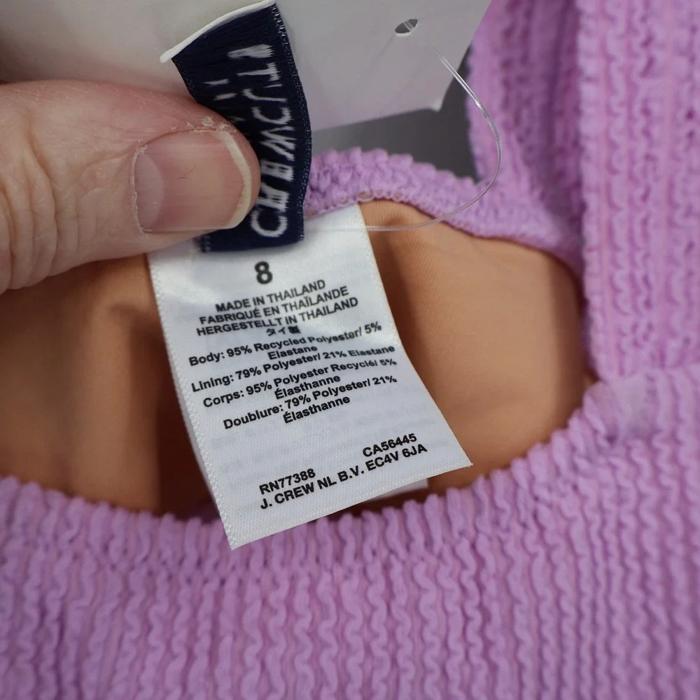 Crewcuts Smocked Swimsuit Top Girls‎ 8 Pink Scrunchie Barbie Beach Pool Swim NWT